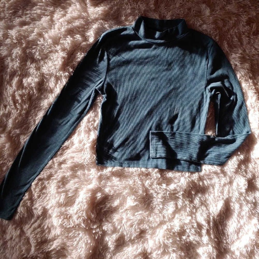 Crop Mock Neck Top